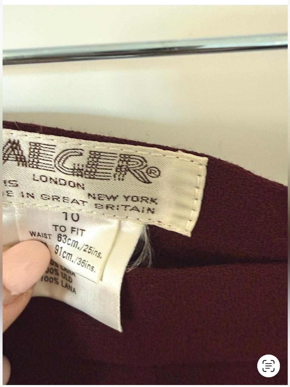 Jaeger New Burgundy Pleated Midi Skirt US 8 Preppy Lauren Style - Picture 4 of 9